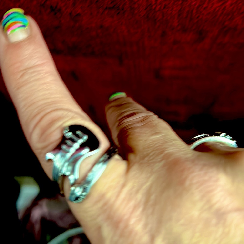 Guitar inspired adjustable stainless steel ring